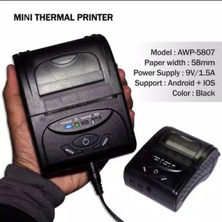 Printer bluetooth thermal android model awp-5807 printer pos mini